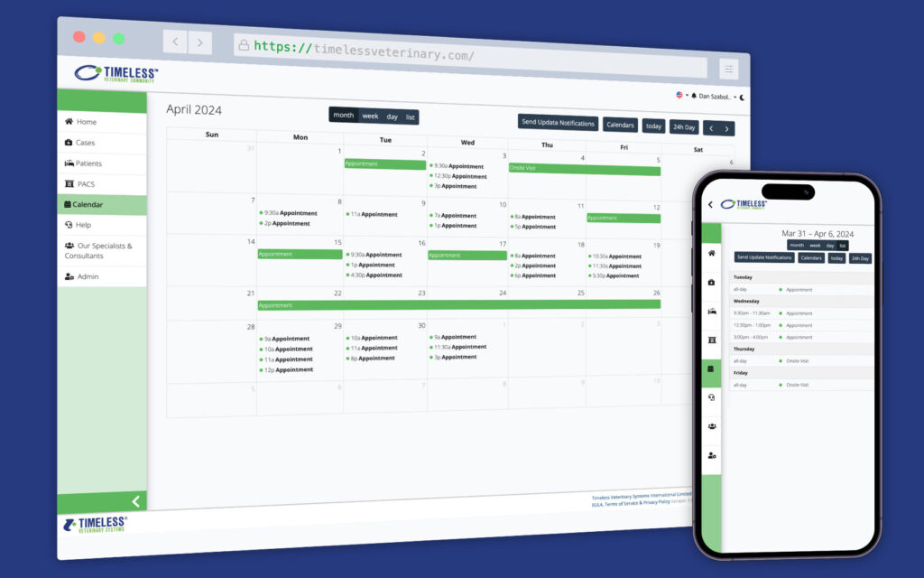 Scheduling Calendar Management Timeless Veterinary Systems Inc